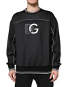 Dolce & Gabbana Black Logo Polyester Crew Neck Men Pullover Sweater In Black