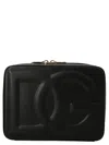 Dolce & Gabbana Black Crossbody Bag With Quilted Dg Logo In Leather Woman In Black