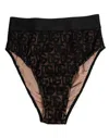 Dolce & Gabbana Black Dg Logo Lace High Brief Panty Underwear In Black