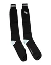 Dolce & Gabbana Black Dg Logo Print Cotton Over Calf Socks In Black