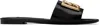 Dolce & Gabbana Logo-plaque Leather Slides In 80999 Nero