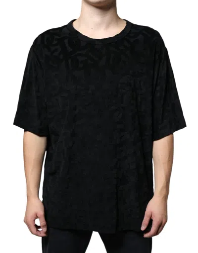 Dolce & Gabbana Black Dg Mania Logo Print T-shirt