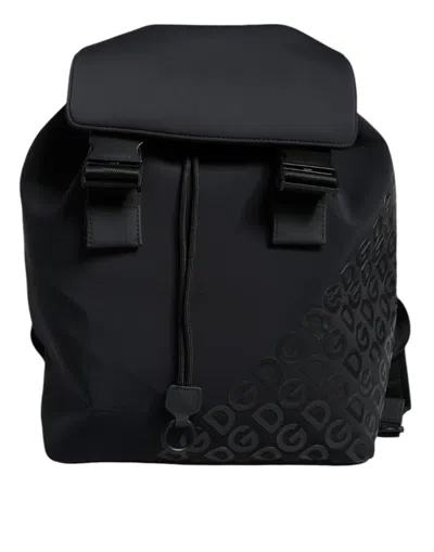 Pre-owned Dolce & Gabbana Black Dg Mania Neoprene Travel Back Pack Women's Bag ()