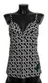 Dolce & Gabbana Black White Logo Print Camisole Top Underwear