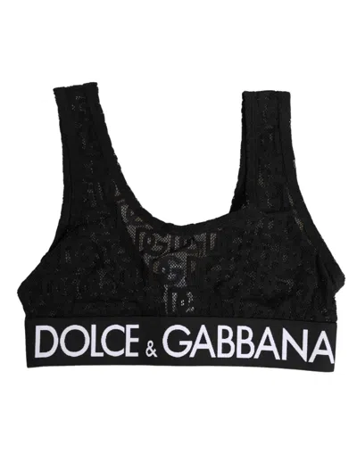 Dolce & Gabbana Black Dg Mania Stretch Lace Brassiere Underwear