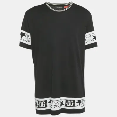 Pre-owned Dolce & Gabbana Black Dg Millennials Star Print Cotton T-shirt Xxl