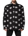 Dolce & Gabbana Black Dg Monogram Nylon Windbreaker Jacket In Black