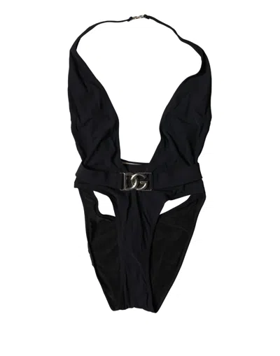 Dolce & Gabbana Black Dg Nylon One-piece Swimsuit Swimwear