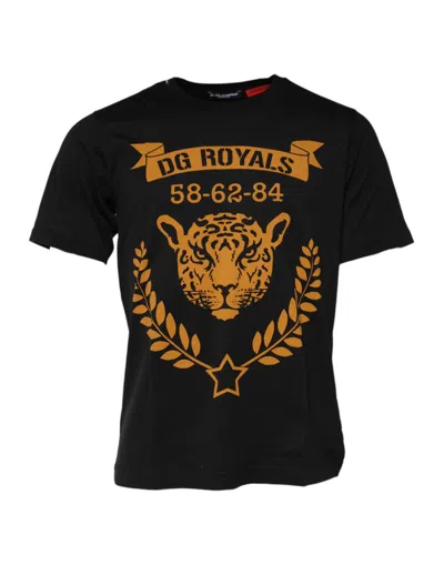 Dolce & Gabbana Black Dg Royals Cotton Crew Neck T-shirt
