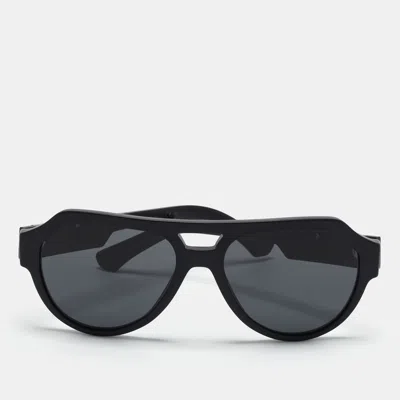 Pre-owned Dolce & Gabbana Black Dg4466 Frame Aviator Sunglasses
