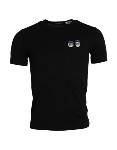 Dolce & Gabbana #dgfamily Cotton Crew Neck Men's T-shirt In Black