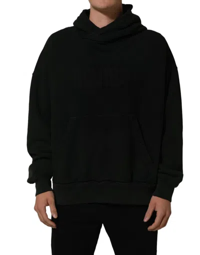 Pre-owned Dolce & Gabbana Black Dgvib3 Hooded Sweatshirt Men Men's Sweater ()