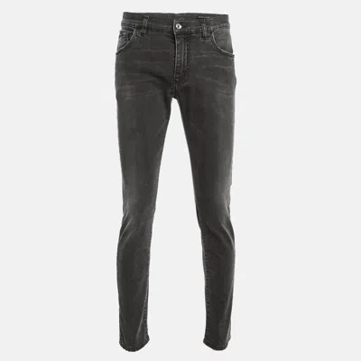Pre-owned Dolce & Gabbana Black Distressed Denim Straight Fit Jeans Xl