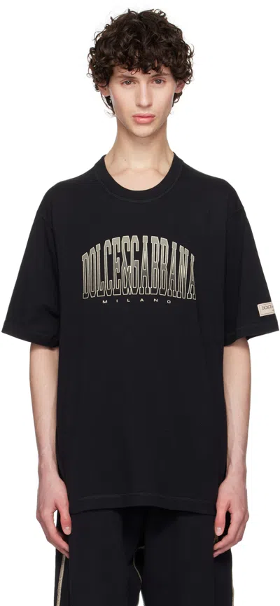 Dolce & Gabbana Black 'dolce&gabbana' Logo Print T-shirt In N0000 Nero