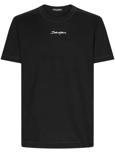 DOLCE & GABBANA DOLCE & GABBANA BLACK DOLCE & GABBANA COTTON T-SHIRT