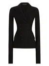 Dolce & Gabbana Double-breasted Jacket In Wool Cloth In Black