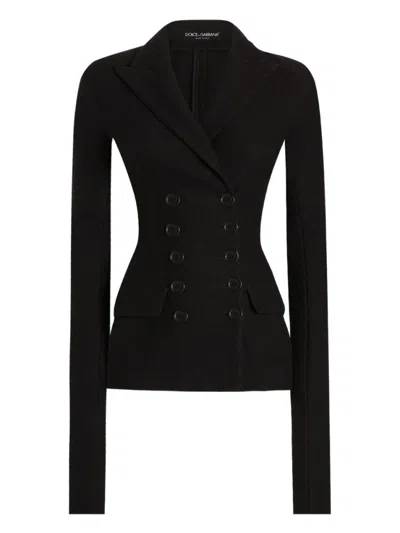 DOLCE & GABBANA BLACK DOUBLE-BREASTED BLAZER