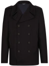 Dolce & Gabbana Cotton Double-breasted Blazer In Black