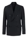 Dolce & Gabbana Black Double-breasted Jacket With Peak Revers In Black