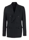 Dolce & Gabbana Black Double-breasted Jacket With Peak Revers In Black