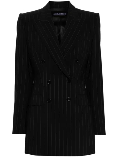 DOLCE & GABBANA BLACK DOUBLE BREASTED BLAZE