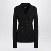 Dolce & Gabbana Black Double-breasted Wool Cloth Jacket In Black