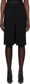 Dolce & Gabbana Black Double Crepe Wool Stretch Tubino Midi Skirt In N0000 Nero
