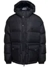 Dolce & Gabbana Black Down Jacket  With Patch Pockets At The Front In Polyester Man In Black