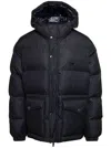 Dolce & Gabbana Black Down Jacket  With Patch Pockets At The Front In Polyester Man In Black