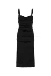 Dolce & Gabbana Draped Black Dress With Bra Detail In Black