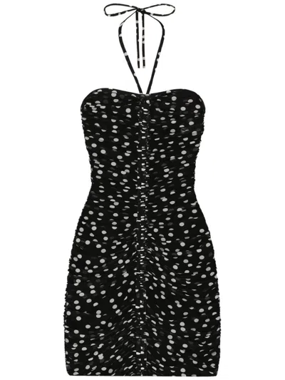 DOLCE & GABBANA DRAPED TULLE DRESS - WOMEN'S - ELASTANE/NYLON