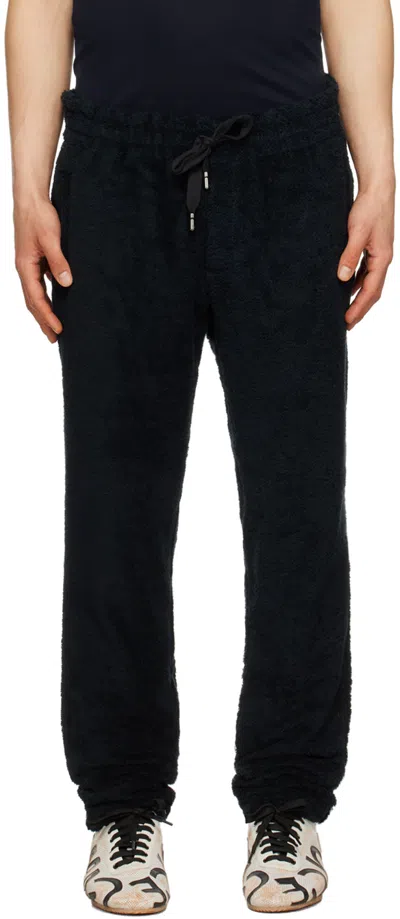 Dolce & Gabbana Black Drawstring Sweatpants In N0000 Nero