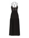 Dolce & Gabbana Dg-plaque Tulle Midi Dress In Black