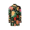Dolce & Gabbana Floral Cotton-blend Dress In Black