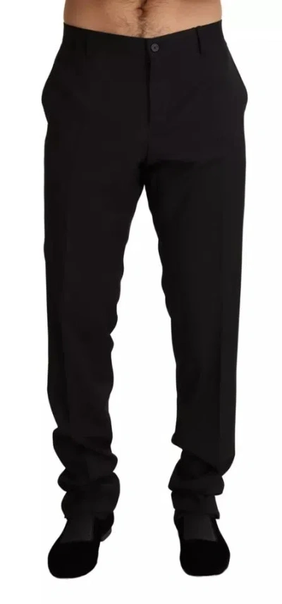 Dolce & Gabbana Elegant Skinny Dress Men's Trousers In Black