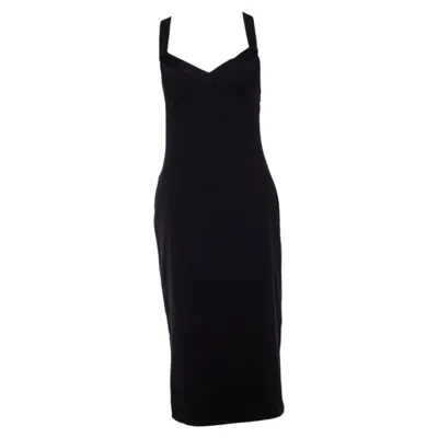Pre-owned Dolce & Gabbana , Black Dress With Logo Straps