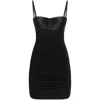 Dolce & Gabbana Ruffled Sweetheart Neckline Dress In Black