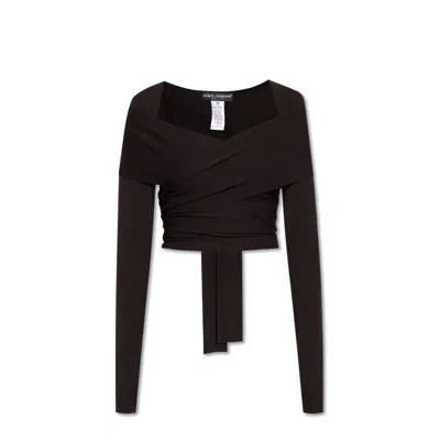 Dolce & Gabbana Black Elastane Tank Tops