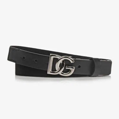 Dolce & Gabbana Kids' Black Elasticated Dg Belt