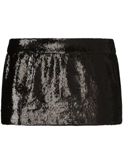 Dolce & Gabbana Black Embellished Mini Skirt