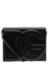 Dolce & Gabbana Leather Embossed-logo Crossbody In Black