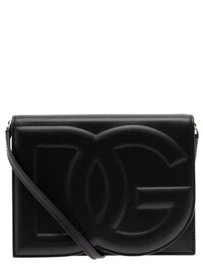 DOLCE & GABBANA BLACK EMBOSSED CROSSBODY BAG WOMAN DOLCE & GABBANA