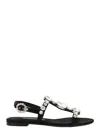 Dolce & Gabbana Black Sandals With Embroidered Stones Decorations In Satin Woman In Black