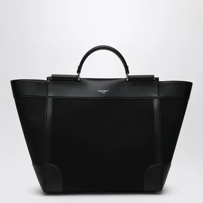 Dolce & Gabbana Black Fabric And Leather Tote Bag