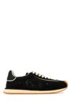 Dolce & Gabbana Dg Cushion Suede And Leather-trimmed Crocheted Sneakers In Neronero
