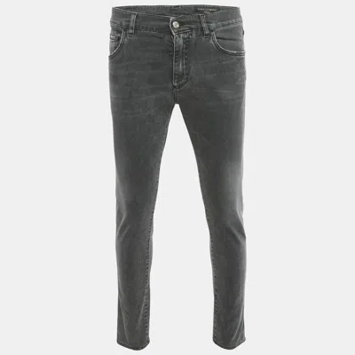 Pre-owned Dolce & Gabbana Black Faded Denim Slim Fit Jeans M/waist 32"