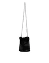 Dolce & Gabbana Black Faux Fur Silver Chain Crossbody Shoulder Purse Women's Bag In Black | Silver