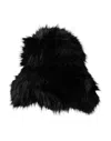Dolce & Gabbana Black Faux Fur Womens Bucket Hat