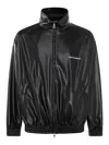 Dolce & Gabbana Faux Leather Bomber Jacket In Black