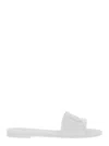 Dolce & Gabbana Black Flats With Cut-out Band And Dg Logo In Soft Rubber Woman In White